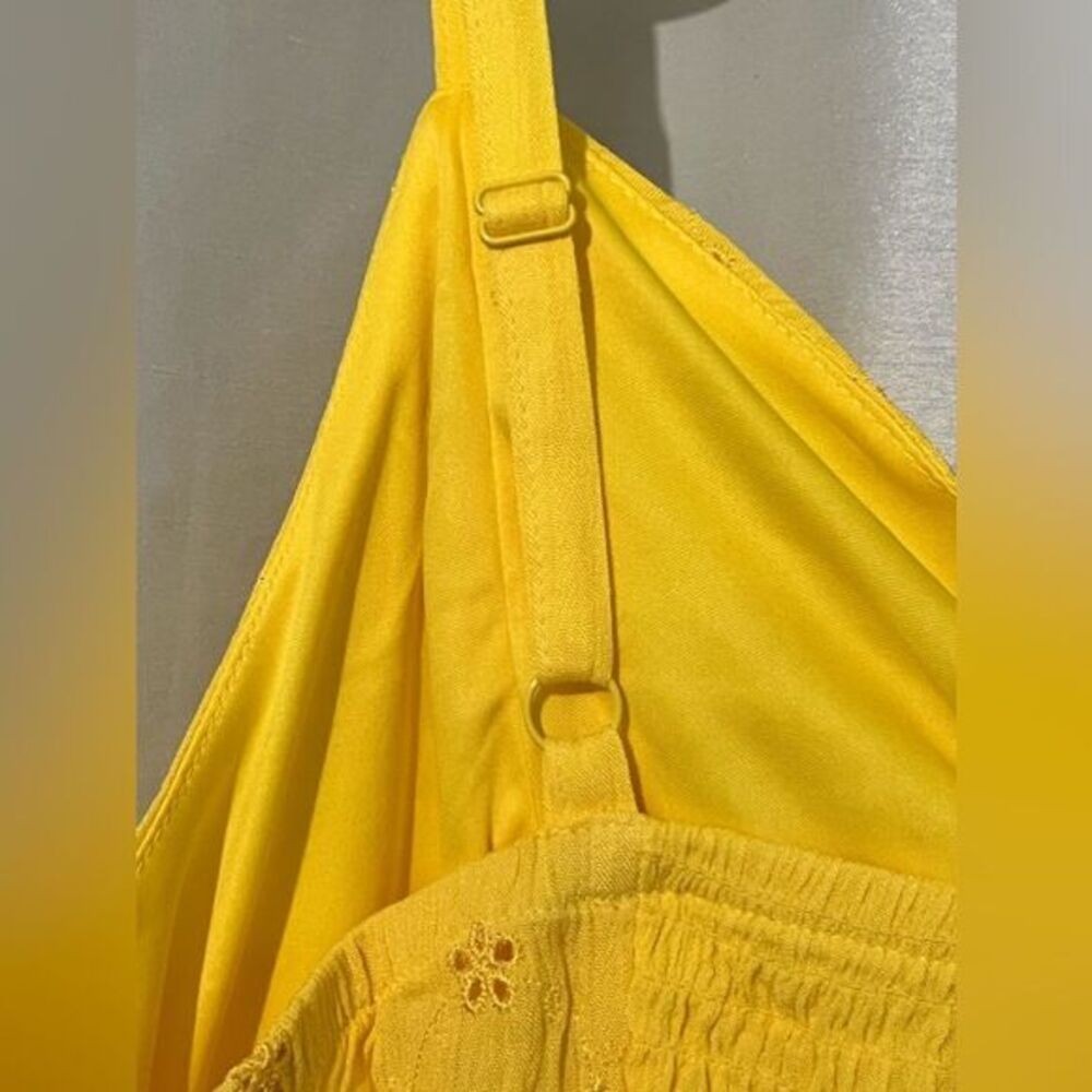 Torrid Peplum Eyelet Cami babydoll sleeveless blouse top yellow‎ size 1X - Picture 10 of 13